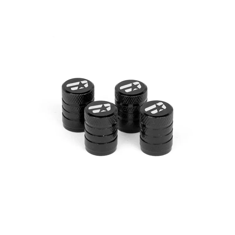 Overtake Front and Rear Valve Stem Caps Black Handmade