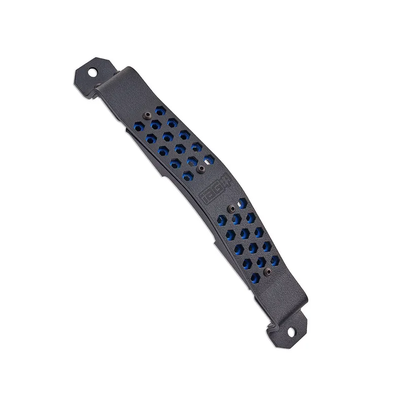 Hot Picks IAG Performance Battery Tie Down Black w/ Blue Hexagon Most Subaru Models