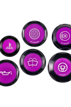 IAG Performance Revolve Engine Bay Dress Up Cap Kit Black w/ Purple Accent 2002-2007 WRX / 2004-2007 STI / 2004-2008 Forester XT Premium