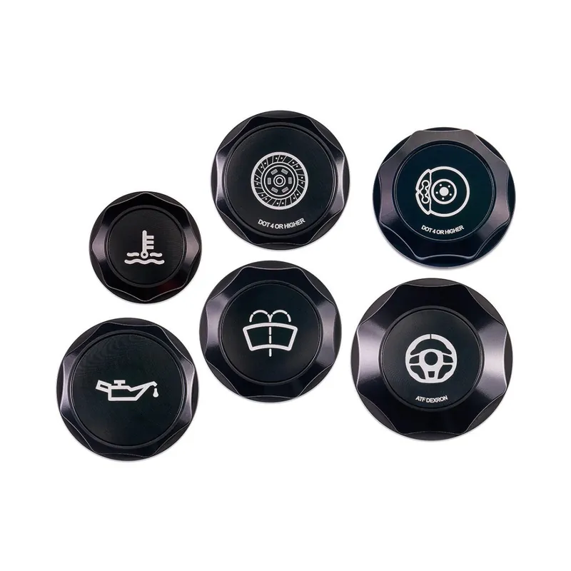 IAG Performance Revolve Engine Bay Dress Up Cap Kit Black w/ Black Accent 2008-2014 WRX / 2008-2014 STI / 2005-2009 Legacy GT Crafted