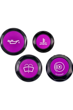 IAG Performance Revolve Engine Bay Dress Up Cap Kit Black w/ Purple Accent 2015-2021 WRX New Release