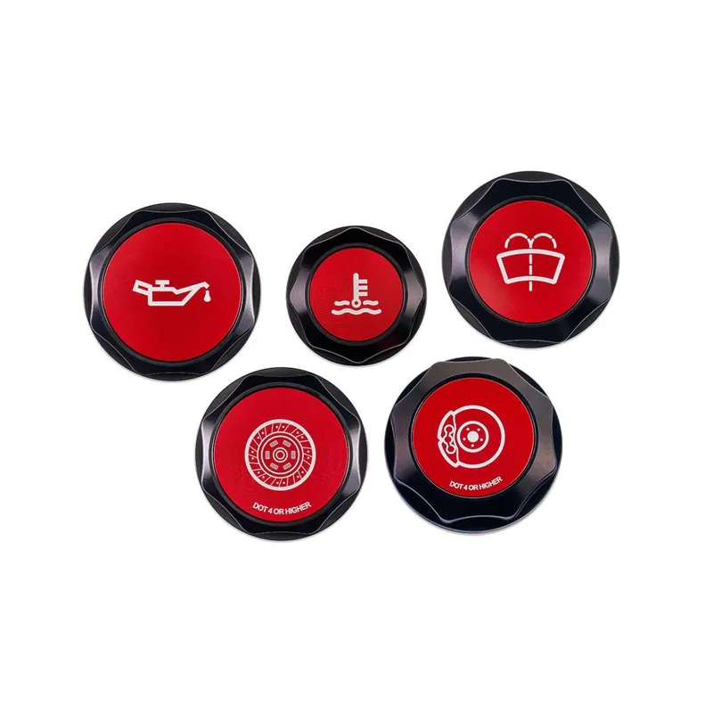 IAG Performance Revolve Engine Bay Dress Up Cap Kit Black w/ Red Accent 2022-2024 WRX / 2013-2024 BRZ / 2013-2016 FRS / 2017-2020 GT86 / 2022-2024 GR86 Super Sale