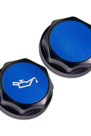 Best Choice IAG Performance Revolve Engine Oil Cap Black w/ Blue Accent 2002-2024 WRX / 2004-2021 STI / 2013-2024 BRZ / 2005-2009 Legacy GT / 2004-2008 Forester XT