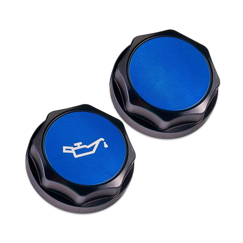 Best Choice IAG Performance Revolve Engine Oil Cap Black w/ Blue Accent 2002-2024 WRX / 2004-2021 STI / 2013-2024 BRZ / 2005-2009 Legacy GT / 2004-2008 Forester XT