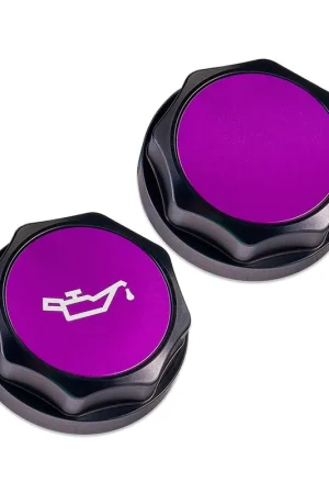 IAG Performance Revolve Engine Oil Cap Black w/ Purple Accent 2002-2024 WRX / 2004-2021 STI / 2013-2024 BRZ / 2005-2009 Legacy GT / 2004-2008 Forester XT Super Sale