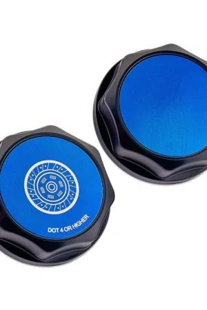 IAG Performance Revolve Clutch Fluid Reservoir Cap Black w/ Blue Accent 2002-2024 WRX / 2004-2021 STI / 2013-2024 BRZ / 2005-2009 Legacy GT / 2004-2008 Forester XT Top Pick