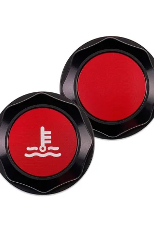 IAG Performance Revolve Coolant Reservoir Cap Black w/ Red Accent 2002-2024 WRX / 2004-2021 STI / 2013-2024 BRZ / 2005-2009 Legacy GT / 2004-2008 Forester XT Deal