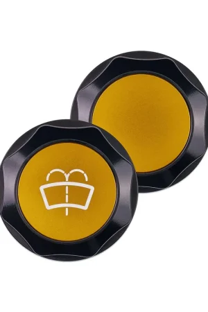 Certified IAG Performance Revolve Washer Fluid Reservoir Cap Black w/ Gold Accent 2002-2021 WRX / 2004-2021 STI / 2005-2009 Legacy GT / 2004-2008 Forester XT