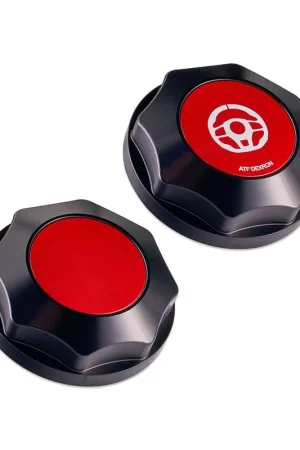 Wholesale IAG Performance Revolve Power Steering Reservoir Cap Black w/ Red Accent 2002-2024 WRX / 2004-2021 STI / 2013-2024 BRZ / 2005-2009 Legacy GT / 2004-2008 Forester XT
