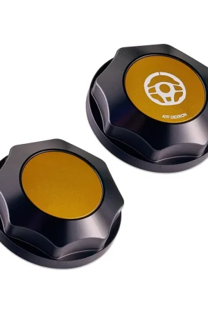 Order Now IAG Performance Revolve Power Steering Reservoir Cap Black w/ Gold Accent 2002-2024 WRX / 2004-2021 STI / 2013-2024 BRZ / 2005-2009 Legacy GT / 2004-2008 Forester XT