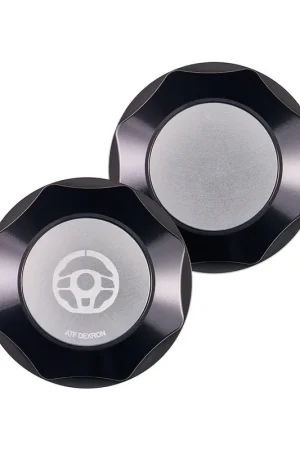 IAG Performance Revolve Power Steering Reservoir Cap Black w/ Silver Insert 2008-2014 WRX / 2008-2014 STI / 2005-2009 Legacy GT Brand New