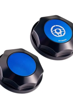 Hassle-Free Returns IAG Performance Revolve Power Steering Reservoir Cap Black w/ Blue Insert 2008-2014 WRX / 2008-2014 STI / 2005-2009 Legacy GT