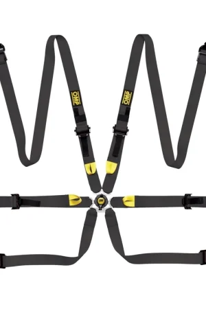 Authentic OMP Racing 6 Point Harness 2" Snap In w/ Steel Adjusters Black