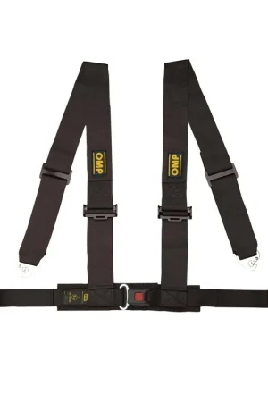 OMP Racing 4 Point Harness 3"/2" Snap In w/ Push Button Release Black Top Pick