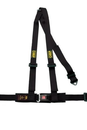 Express Delivery OMP Racing 3 Point Harness 2" Black w/ Push Button Release