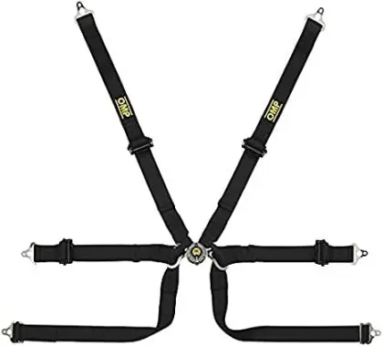 OMP Racing Technica Prototype 6 Point Harness 2" Pull Up Black Premium