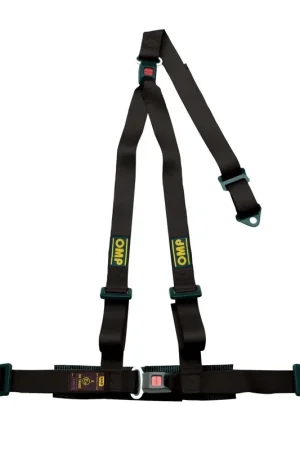 Weekend Sale OMP Racing 3 Point Harness 2" Push Button Release Black