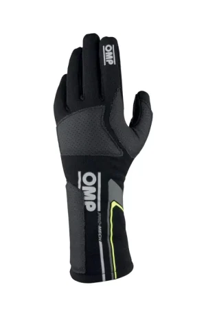 OMP Racing Pro Mechanic EVO Gloves Black w/ Yellow Money Back Guarantee