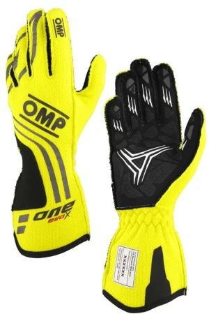 Fast Shipping OMP Racing EVO-X Gloves MY2024 Fluorescent Yellow