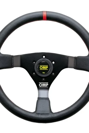 Place Order OMP Racing WRC 350mm Deep Dish Steering Wheel Leather Black w/ Red Centering Stripe