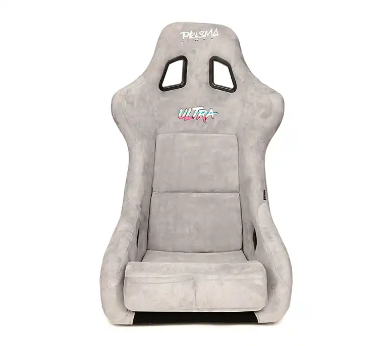 Express Delivery NRG Innovations Prisma Ultra Fixed Back Racing Seat Large Grey Alcantara w/ Gold Flake Shell