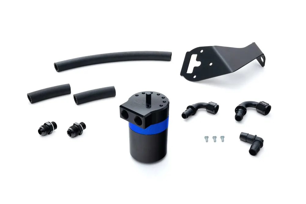 HPS Performance Aluminum Oil Catch Can Kit Black w/ Blue Accent 2013-2020 BRZ / 2013-2016 FR-S / 2017-2020 GT86 Place Order