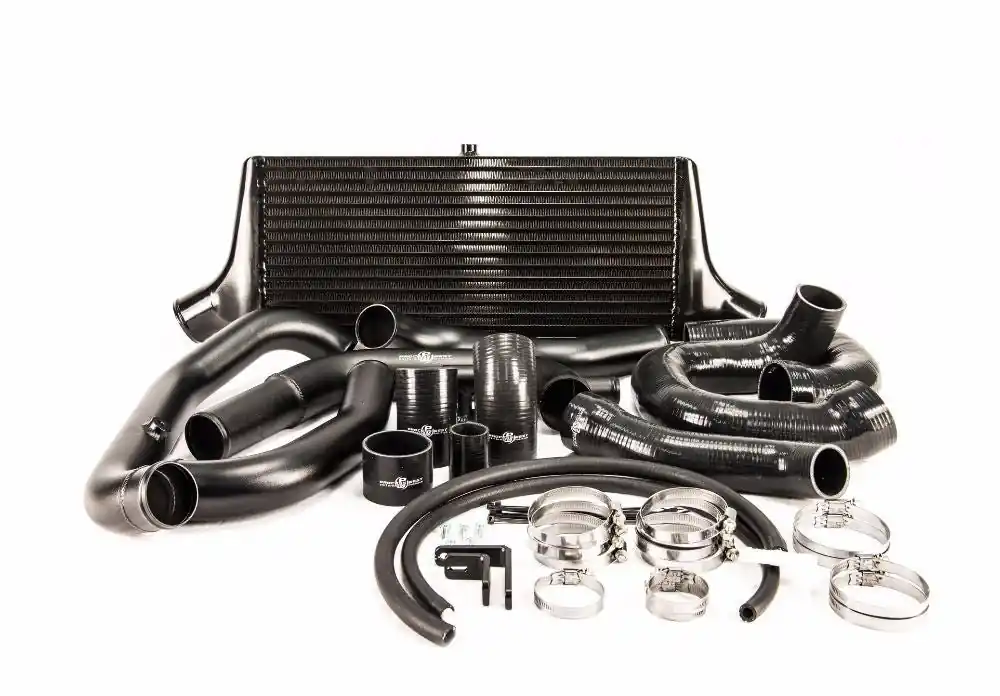 Process West Front Mount Intercooler Kit Black Piping w/ Black Core 2008-2014 STI Super Sale