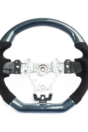 Molded Innovations Glitter Series Carbon Fiber Steering Wheel w/ Suede Grip, Black Stitching and Blue Glitter Carbon 2015-2021 WRX / 2015-2021 STI Grab Now