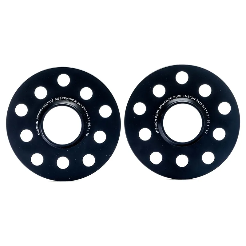 Luxury Mission SlimFit Slip On Wheel Spacer Pair 10mm 5x100 / 5x114.3 Anodized Black