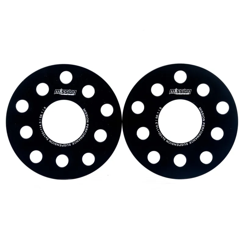 Hot Deal Mission SlimFit Slip On Wheel Spacer Pair 5mm 5x100 / 5x114.3 Anodized Black