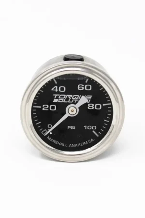 Next Day Delivery Torque Solution 0-100 PSI Liquid Filled Fuel Pressure Gauge Black Face