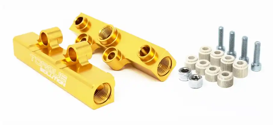 Torque Solution V2 Top Feed Fuel Rail Gold 2002-2014 WRX / 2007-2021 STI / 2008-2012 Legacy GT / 2006-2013 Forester XT Authentic