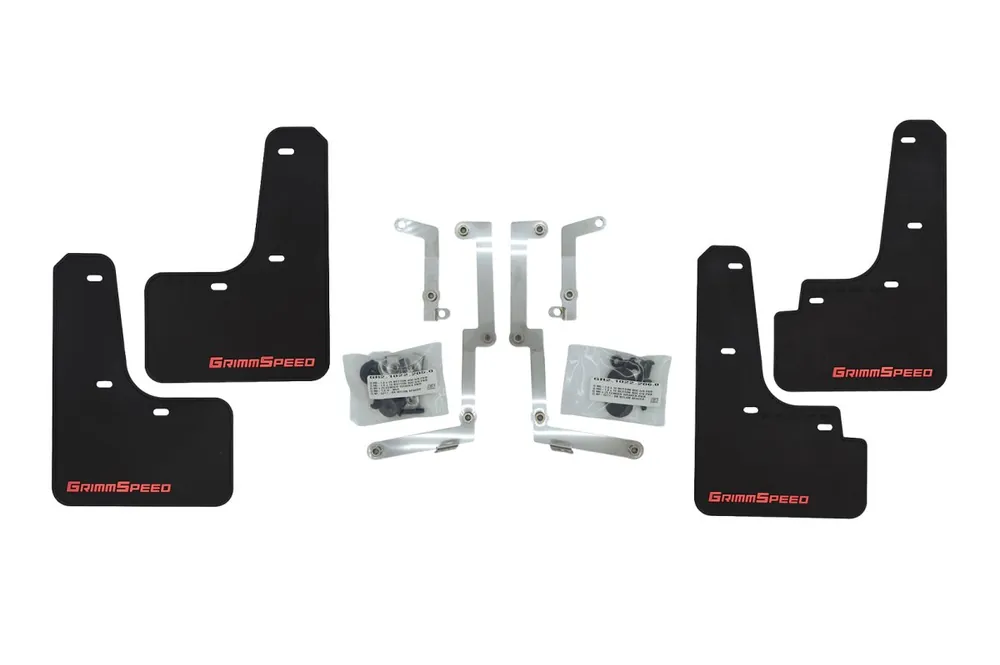 GrimmSpeed Mudflaps Black Urethane w/ Red Lettering 2022-2025 WRX Trusted Brand