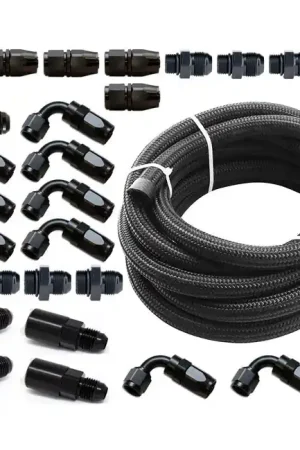 Wholesale Torque Solution Braided Fuel Line & Fitting Kit For Use w/ Top Feed Fuel Rails, -6 Aeromotive FPR and Flex Fuel