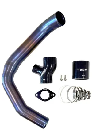 Top Pick Torque Solution Top Mount Charge Pipe Titanium Burnt Purple 2015-2021 WRX