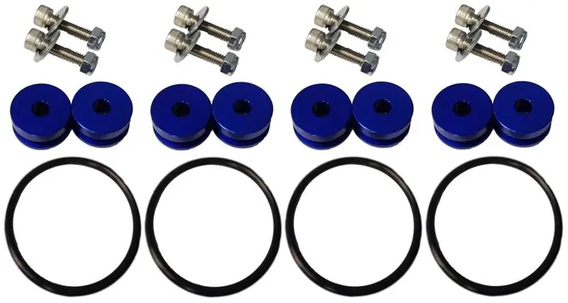 Torque Solution Billet Bumper Quick Release Kit Front and Rear Blue Hot Deal