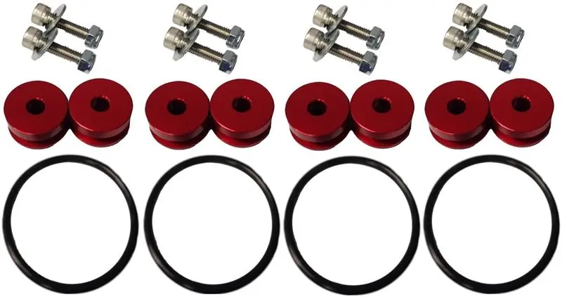 Limited Time Torque Solution Billet Bumper Quick Release Kit Front and Rear Red
