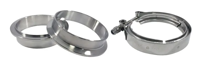 Budget Torque Solution Stainless Steel V-Band Clamp and Flange Kit 5.0 Inch