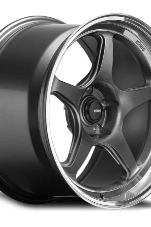 Konig Hyperspec Anthracite Metallic w/ Machined Lip 17x8 5x100 40mm Offset Free Shipping