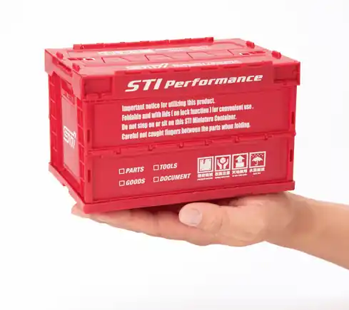 While Supplies Last Subaru JDM Mini Folding Container Medium Cherry Red