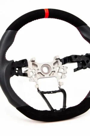 PRL Motorsports Steering Wheel Suede and Leather w/ Red Stripe and Red Stitching 2018-2022 Honda Accord No Minimum Order