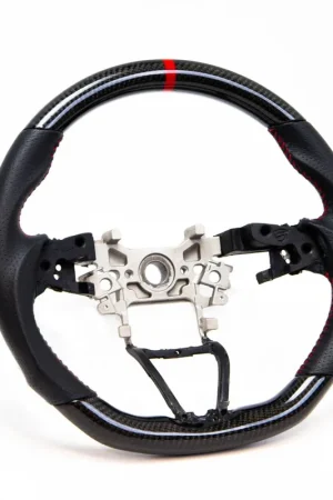 Handmade PRL Motorsports Steering Wheel Carbon Fiber and Leather w/ Red Stripe and Red Stitching 2018-2022 Honda Accord