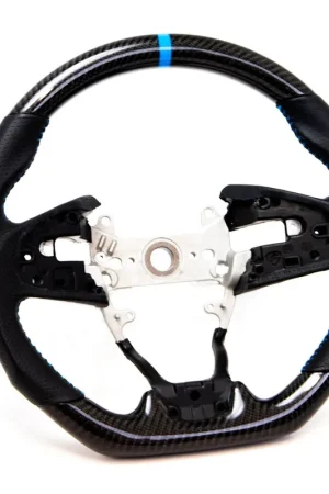 PRL Motorsports Steering Wheel Carbon Fiber and Leather w/ Blue Stripe and Blue Stitching 2016-2021 Honda Civic Price Drop