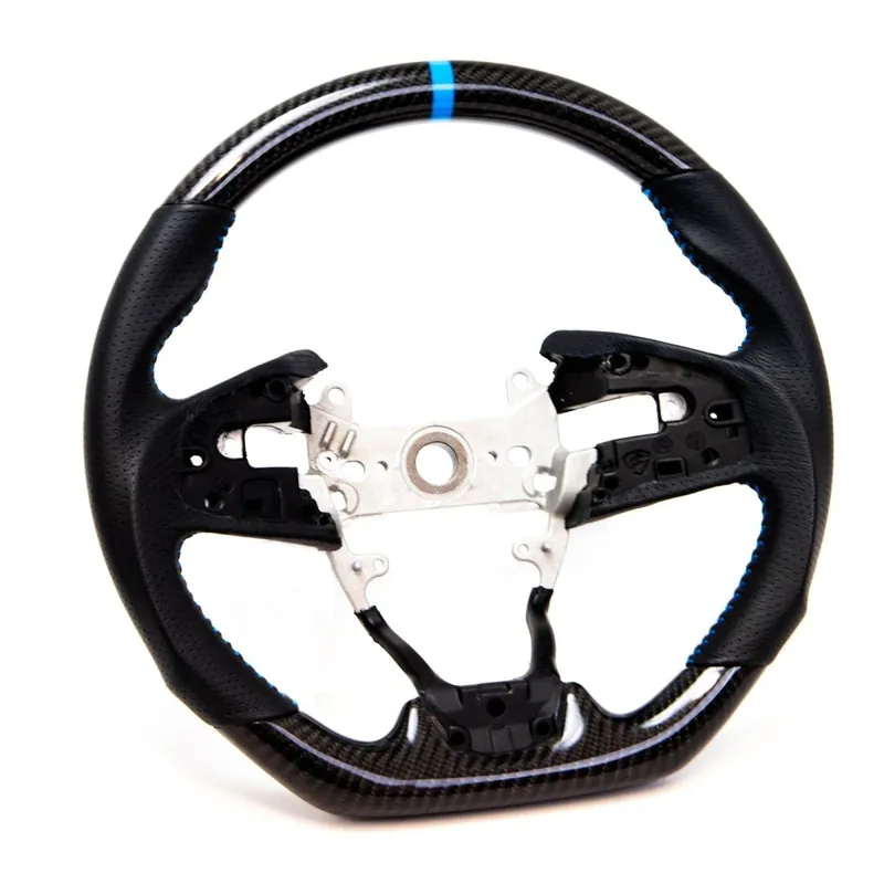 PRL Motorsports Steering Wheel Carbon Fiber and Leather w/ Blue Stripe and Blue Stitching 2016-2021 Honda Civic Price Drop