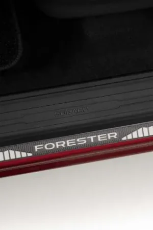 Must Have Subaru OEM Side Sill Plates Front Black w/ Silver Accent 2024-2026 Forester