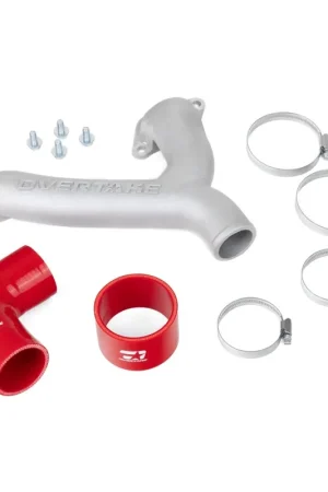 Overtake Top Mount Intercooler Aluminum Y-Pipe Kit w/ Red Coupler 2002-2007 WRX / 2004-2021 STI / 2004-2008 Forester XT / 2004-2006 Baja XT Modern