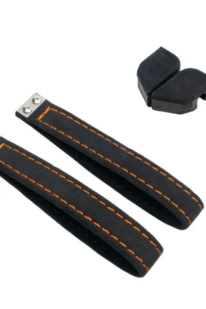 Wholesale Billetworkz Alcantara Door Pull Strap Kit Pair Black w/ Orange Stitching 2008-2021 WRX / 2008-2021 STI / 2013-2021 BRZ / 2013-2017 Crosstrek / 2014-2018 Forester / 2012-2018 Impreza