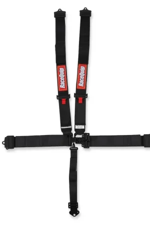 Racequip Latch and Link 5 Point Harness Set Black w/ 3 Inch Lap and Shoulder Belts and 2 Inch Sub Belt Special Offer