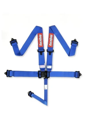 Racequip Latch and Link 5 Point Harness Set Blue w/ 3 Inch Lap and Shoulder Belts and 2 Inch Sub Belt High Quality