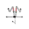 Racequip Latch and Link 5 Point Harness Set Platinum w/ 3 Inch Lap and Shoulder Belts and 2 Inch Sub Belt Warranty Included
